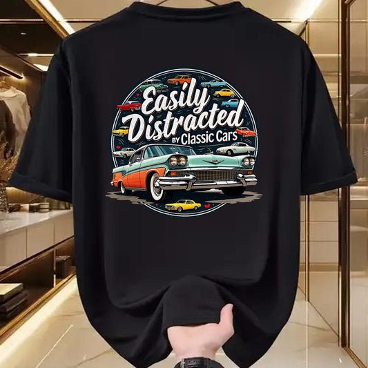 Best Mechanic Life Shirt, Funny Mechanic UnisexT-Shirt/Hoodie/Sweatshirt HLT00 - Easily Distracted By Classic Cars Shirt Vintage Old Car Guy T-Shirt