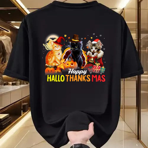 Cat Love Shirt, Funny Cat Lover Gift UnisexT-Shirt/Hoodie/Sweatshirt HLT00 - Hallo Thanks Mas Shirt Halloween Cat Love Thanksgiving Xmas T-Shirt for Men Women Kids