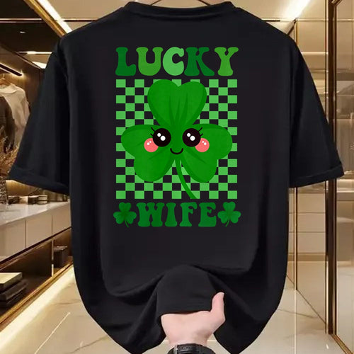 Best Wife Shirt, Wife and Husband Unisex T-Shirt/Hoodie/Sweatshirt HLT00 - Gift for wife T shirt, lucky wife   Womens Lucky Wife Rainbow St Patricks Day Lucky Wife Premium T-S