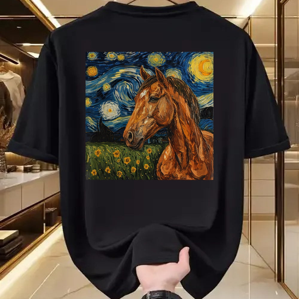 Best Horse Lover Shirt , Funny Horse UnisexT-Shirt/Hoodie/Sweatshirt HLT00 - Horse Lover Van Gogh Style Starry Night Graphic T-Shirt