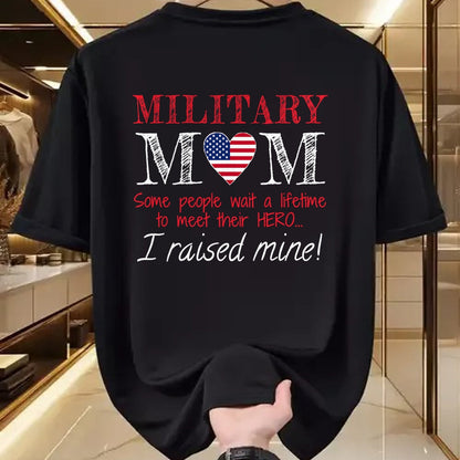 Gift for Mom Shirt, Funny Mom Unisex T-Shirt/Hoodie/Sweatshirt HLT00 - Military Mom I Raised My Hero America American Armed Forces T-Shirt