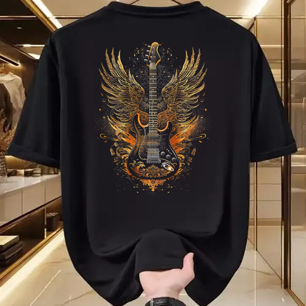 Guitar Lover Shirt, Funny Guitar UnisexT-Shirt/Hoodie/Sweatshirt HLT00 - Electric Guitar with Wings Baroque Rock Design Art T-Shirt