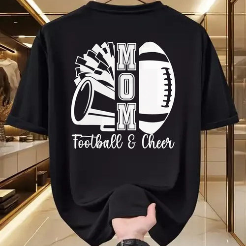 Gift for Mom Shirt, Funny Mom Unisex T-Shirt/Hoodie/Sweatshirt HLT00 - Mom Of Both Proud Football And Cheer Mom T-Shirt