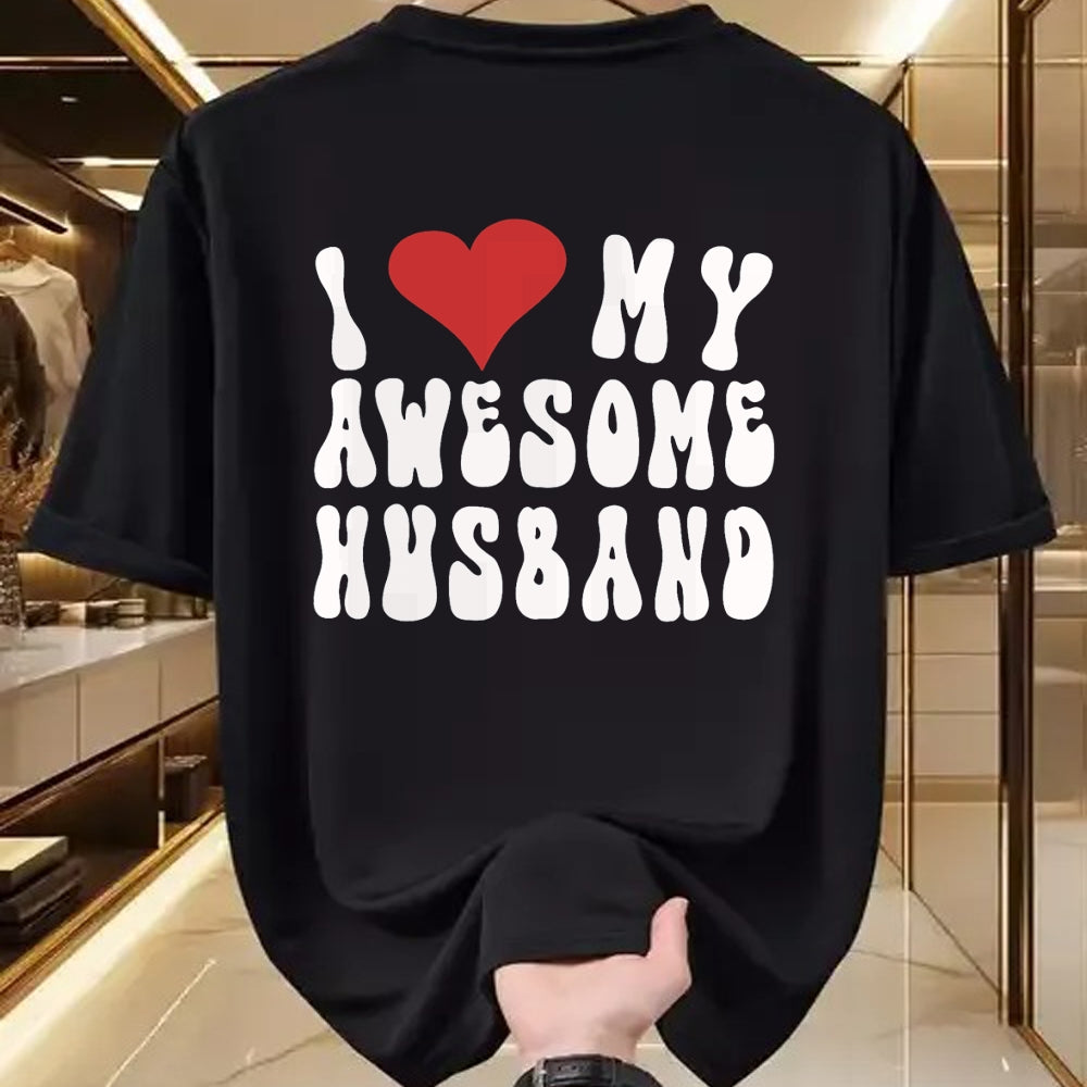 Best Wife Shirt, Wife and Husband Unisex T-Shirt/Hoodie/Sweatshirt HLT00 - I Love My Awesome Husband, Fun I Love My Husband T-Shirt