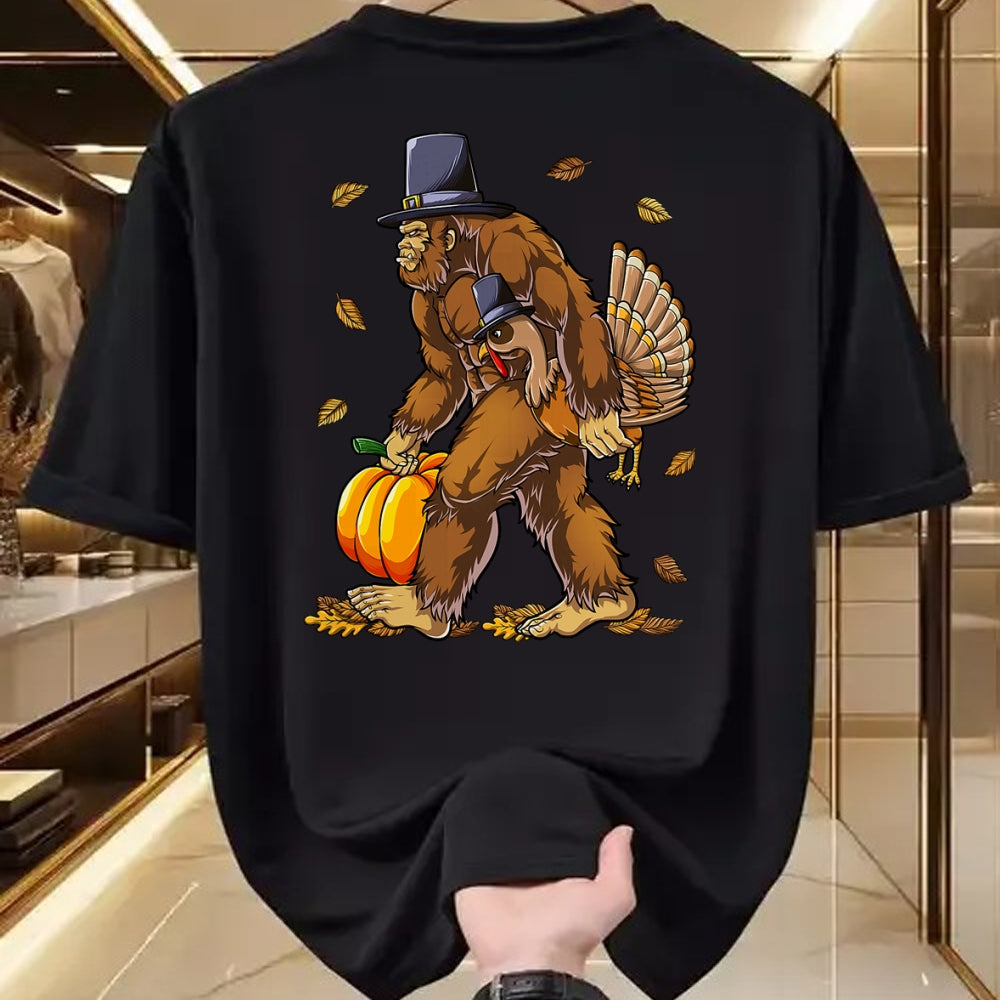 Best Thanksgiving Family Shirt , Funny Thanksgiving UnisexT-Shirt/Hoodie/Sweatshirt HLT00 - Bigfoot Pilgrim Turkey Pumpkin Thanksgiving Day Boys Men T-Shirt