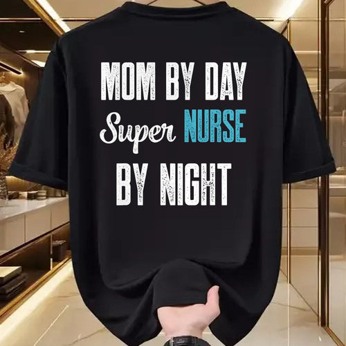 Funny Nurse Shirt, Nurse Unisex T-Shirt/Hoodie/Sweatshirt HLT00 - Mom By Day Super Nurse By Night Tshirt for RN ER T-Shirt