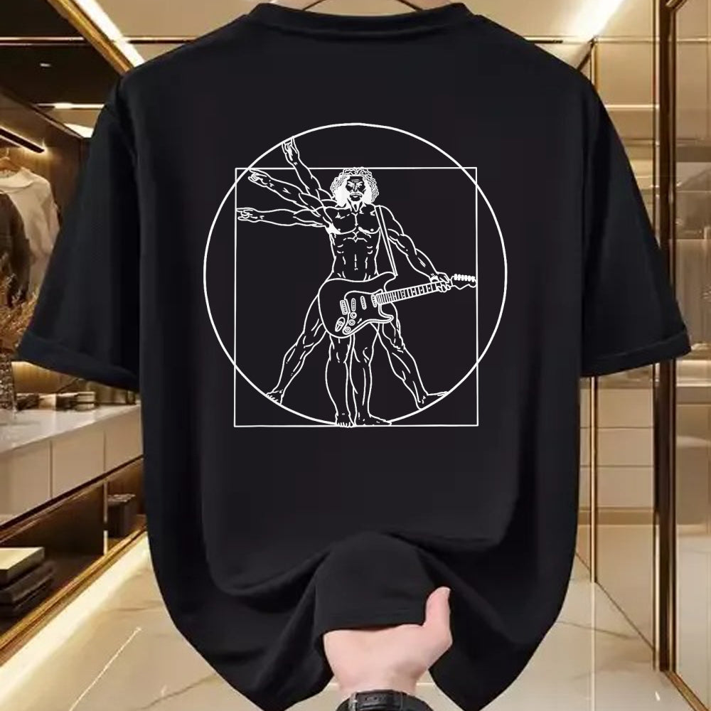 Guitar Lover Shirt, Funny Guitar UnisexT-Shirt/Hoodie/Sweatshirt HLT00 - Guitar Da Vinci Vitruvian Man Guitar Player Musicians T-Shirt