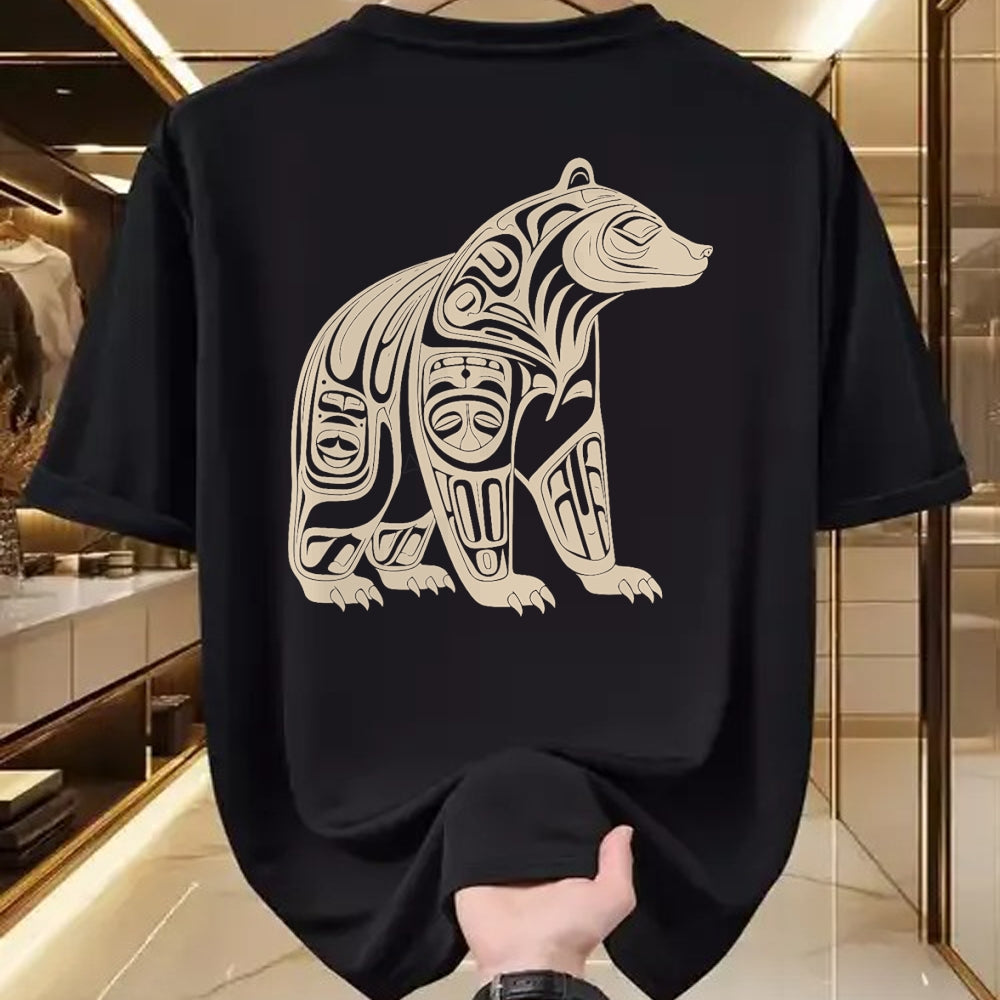 Native American T-Shirts, Vintage Native American Unisex T-Shirt/Hoodie/Sweatshirt HLT00 - Bear Native Formline Art Salish Haida Tlingit Pacific Animal