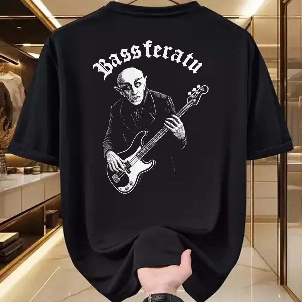 Guitar Lover Shirt, Funny Guitar UnisexT-Shirt/Hoodie/Sweatshirt HLT00 - Bassferatu Gothic Horror Bass Guitar Player Halloween Parody T-Shirt