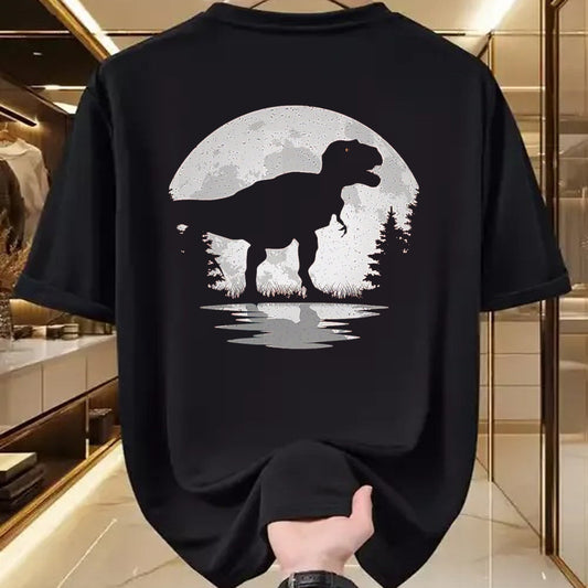 Best Dinosaur Lover Shirt, Funny Dinosaur UnisexT-Shirt/Hoodie/Sweatshirt HLT00 - Dinosaur Moon Vintage T-Rex Dino Lover Men Women Kids T-Shirt, Men, Black, 3X-Large