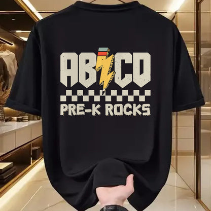 Best Teacher Shirt, Funny Teacher UnisexT-Shirt/Hoodie/Sweatshirt HLT00 - ABCD Pre-K Rocks Pencil Pre-K Teachers Rock for Boys and Children T-Shirt