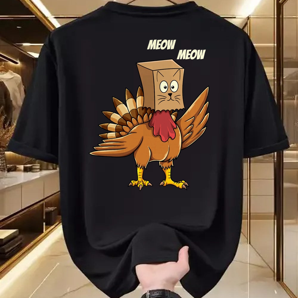 Best Thanksgiving Family Shirt , Funny Thanksgiving UnisexT-Shirt/Hoodie/Sweatshirt HLT00 - Thanksgiving Turkey Cat Meow Funny Men Women Thanksgiving T-Shirt
