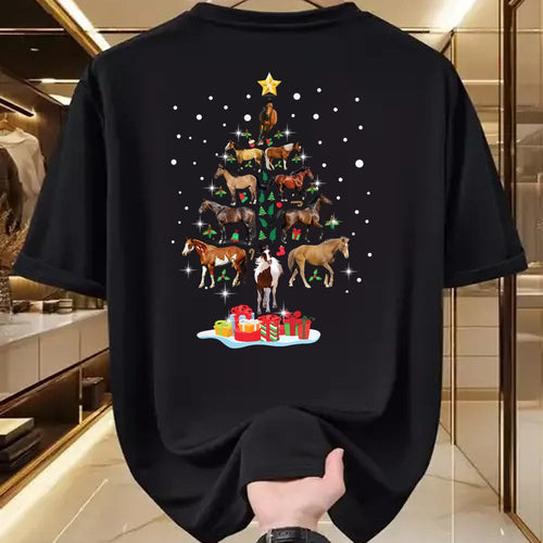 Best Horse Lover Shirt , Funny Horse UnisexT-Shirt/Hoodie/Sweatshirt HLT00 - Horse Tree Christmas Horses Xmas Gifts for Women Girls T-Shirt