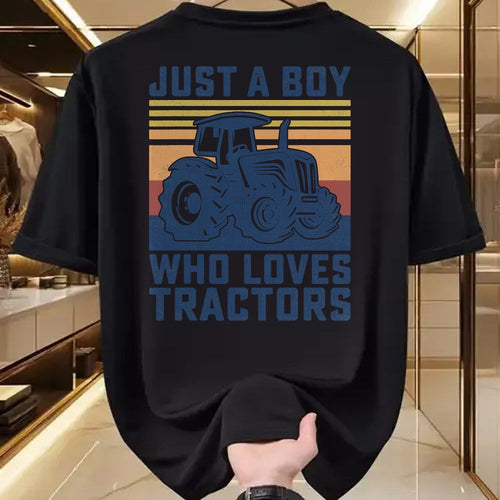 Best Farmer Life Shirt, Funny Farmer UnisexT-Shirt/Hoodie/Sweatshirt HLT00 - Kids Farm Just a Boy Who Loves Tractors, Farmers, Toddlers, Boys T-Shirt