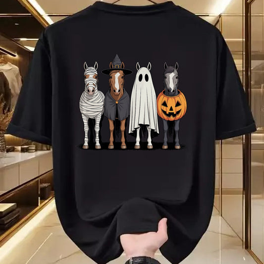 Best Horse Lover Shirt , Funny Horse UnisexT-Shirt/Hoodie/Sweatshirt HLT00 - Spooky Ghost Horse Pumpkin Halloween Skeleton T-Shirt