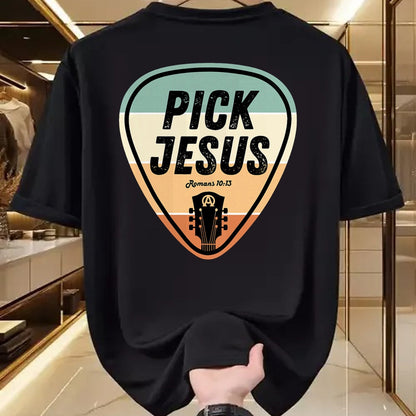 Guitar Lover Shirt, Funny Guitar UnisexT-Shirt/Hoodie/Sweatshirt HLT00 - Pick Jesus Shirt Funny Christian Music Guitar Pick Men Women T-Shirt