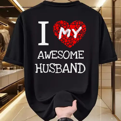 Best Wife Shirt, Wife and Husband Unisex T-Shirt/Hoodie/Sweatshirt HLT00 - I Love My Awesome Husband T-Shirt for Women Gift T-Shirt