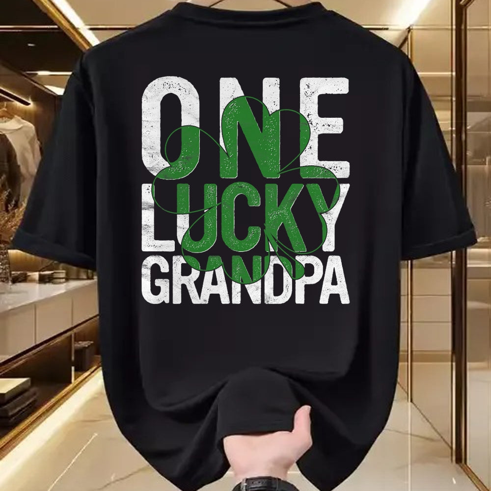 Gift for Dad Shirt, Funny Dad Unisex T-Shirt/Hoodie/Sweatshirt HLT00 – One Lucky Grandpa Irish Grandfather St Patricks Day Dad T-Shirt