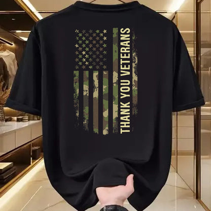 Proud Veteran Shirt, Funny Veteran UnisexT-Shirt/Hoodie/Sweatshirt HLT00 - Thank You Veterans Camouflage American Flag T-Shirt