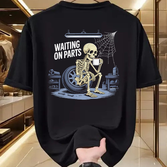 Best Mechanic Life Shirt, Funny Mechanic UnisexT-Shirt/Hoodie/Sweatshirt HLT00 - Funny Waiting On Parts Mechanic Skeleton Auto Repair Life T-Shirt