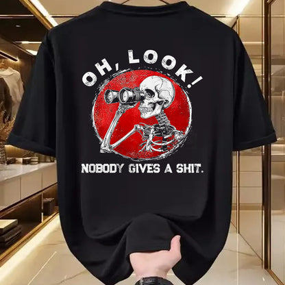 Best Thanksgiving Family Shirt , Funny Thanksgiving UnisexT-Shirt/Hoodie/Sweatshirt HLT00 - Funny Skeleton Oh Look Nobody Gives A Shit Tees T Shirts for Men and Women