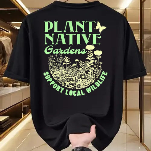 Native American T-Shirts, Vintage Native American Unisex T-Shirt/Hoodie/Sweatshirt HLT00 - Plant Native Gardens Support Local Wildlife Gardening
