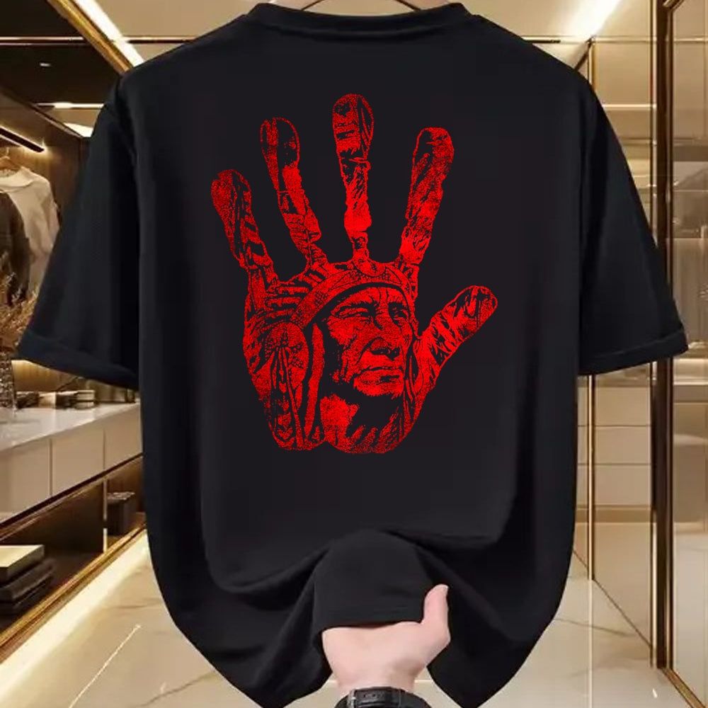 Native American T-Shirts, Vintage Native American Unisex T-Shirt/Hoodie/Sweatshirt HLT00 - Native American Indigenous Red Hand Indian Blood Themed (7)