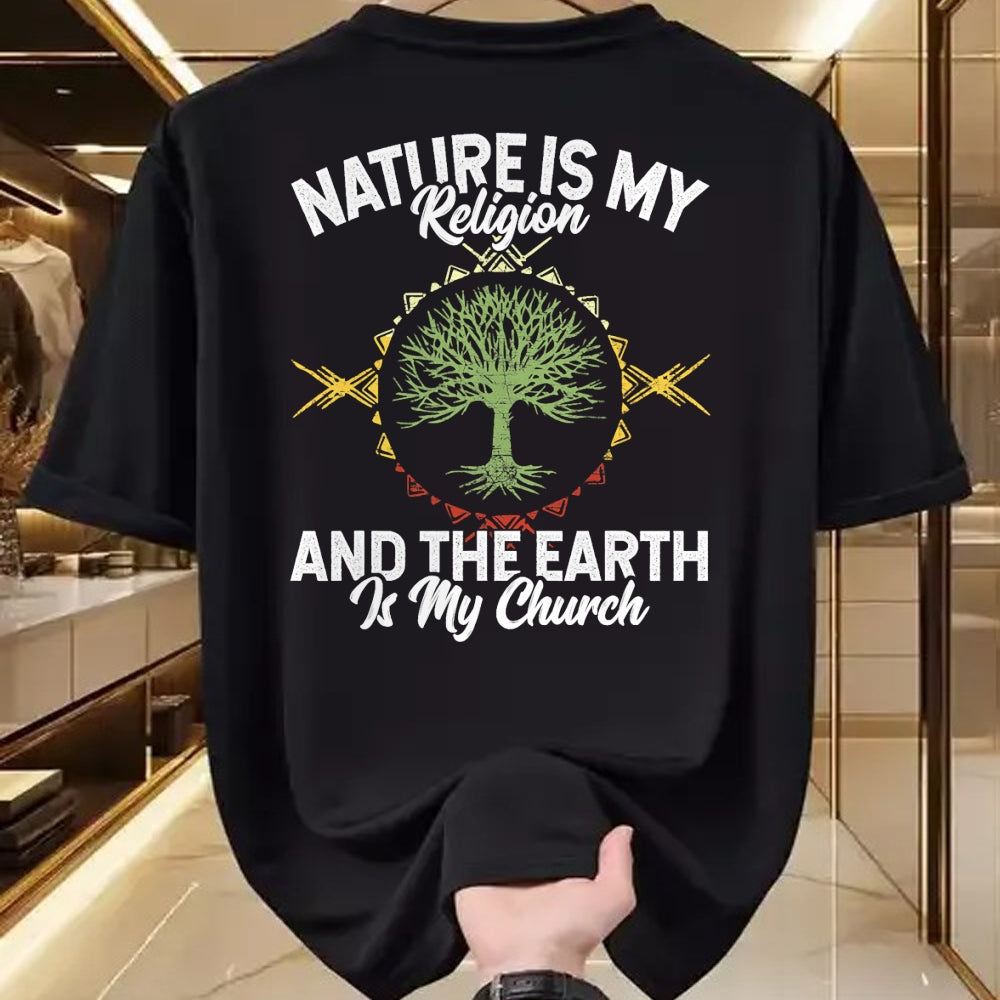 Native American T-Shirts, Vintage Native American Unisex T-Shirt/Hoodie/Sweatshirt HLT00 - Nature Is My Religion Earth Is My Church Native American Day