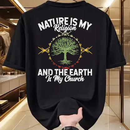 Native American T-Shirts, Vintage Native American Unisex T-Shirt/Hoodie/Sweatshirt HLT00 - Nature Is My Religion Earth Is My Church Native American Day