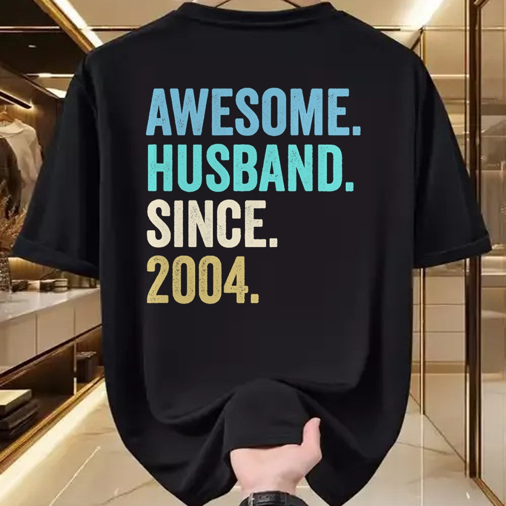 Best Wife Shirt, Wife and Husband Unisex T-Shirt/Hoodie/Sweatshirt HLT00 - Awesome Husband Since 2004 20th wedding anniversary 20 years T-Shirt (1)