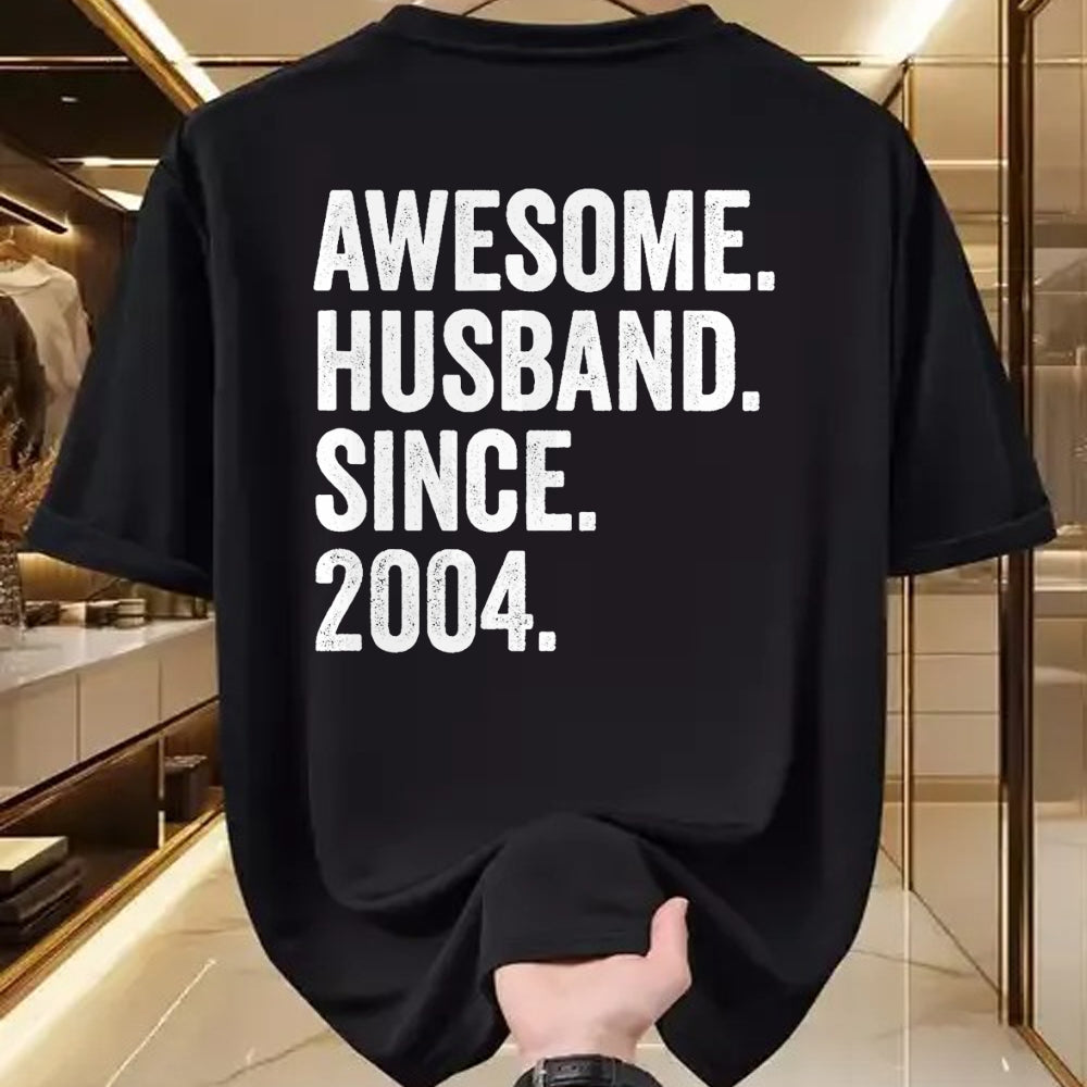 Best Wife Shirt, Wife and Husband Unisex T-Shirt/Hoodie/Sweatshirt HLT00 - Awesome Husband Since 2004 20th wedding anniversary 20 years T-Shirt
