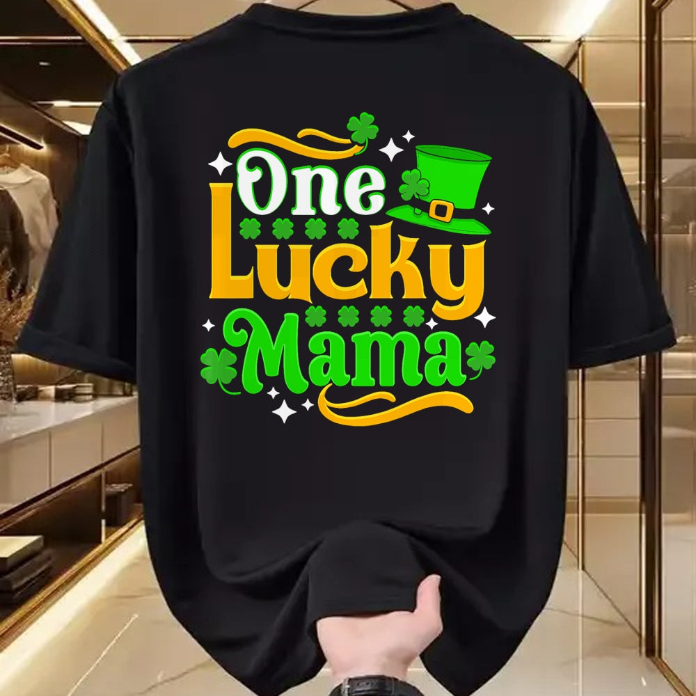 Gift for Mom Shirt, Funny Mom Unisex T-Shirt/Hoodie/Sweatshirt HLT00 - One Lucky Mama St Patricks Day Mom T-Shirt