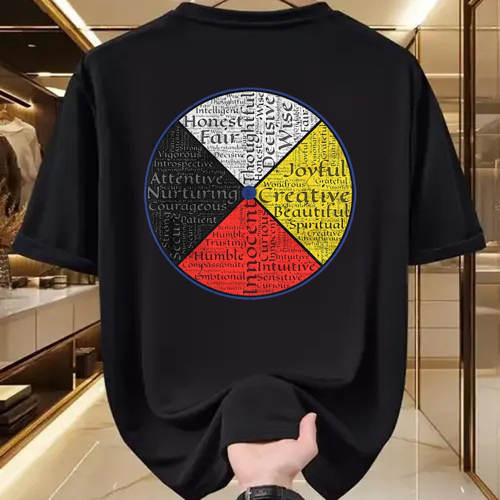 Native American T-Shirts, Vintage Native American Unisex T-Shirt/Hoodie/Sweatshirt HLT00 - Native American Words Of The Medicine Wheel 1