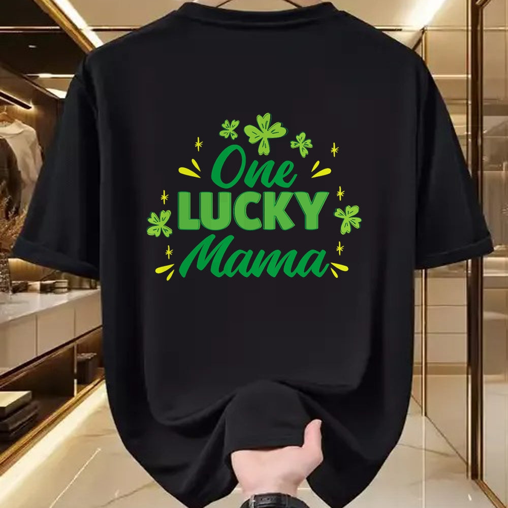 Gift for Mom Shirt, Funny Mom Unisex T-Shirt/Hoodie/Sweatshirt HLT00 - One Lucky Mama, St Patrick_s Day Mom T-Shirt
