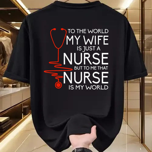 Funny Nurse Shirt, Nurse Unisex T-Shirt/Hoodie/Sweatshirt HLT00 - My Wife Is A Nurse T Shirt, Proud Nurse's Husband T Shirt T-Shirt