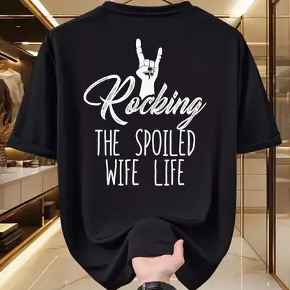 Best Wife Shirt, Wife and Husband Unisex T-Shirt/Hoodie/Sweatshirt HLT00 - Gift for wife T shirt, spoiled wife   Women's Rocking Spoiled Wife Life Rock On Spoiled Wife T-Shirt