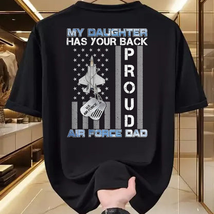 Gift for Dad Shirt, Funny Dad Unisex T-Shirt/Hoodie/Sweatshirt HLT00 – My Daughter Has Your Back Proud Air Force Dad USAF Family T-Shirt