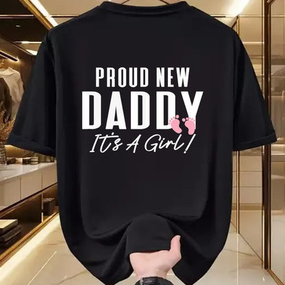 Gift for Dad Shirt, Funny Dad Unisex T-Shirt/Hoodie/Sweatshirt HLT00 – Proud New Daddy It_s A Girl Baby Announcement Father_s Day T-Shirt