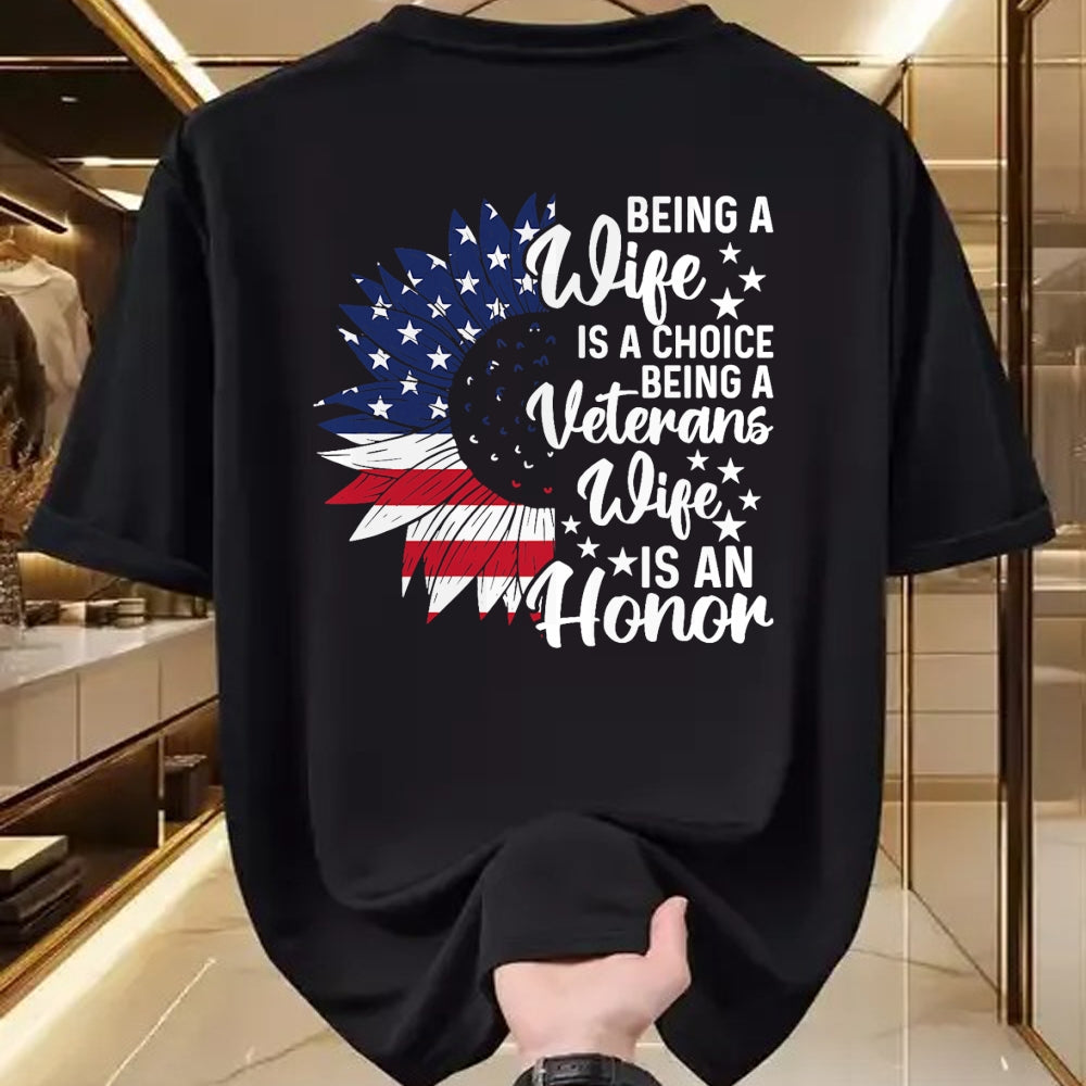 Best Wife Shirt, Wife and Husband Unisex T-Shirt/Hoodie/Sweatshirt HLT00 - Gift for wife T shirt, lucky wife   Patriotic Veterans Day Being A Veterans Wife Is An Honor T-Shirt