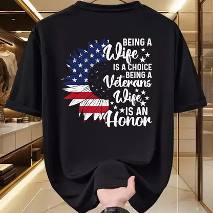 Best Wife Shirt, Wife and Husband Unisex T-Shirt/Hoodie/Sweatshirt HLT00 - Gift for wife T shirt, lucky wife   Patriotic Veterans Day Being A Veterans Wife Is An Honor T-Shirt