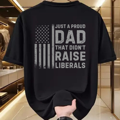 Gift for Dad Shirt, Funny Dad Unisex T-Shirt/Hoodie/Sweatshirt HLT00 – Vintage Usa Flag Just A Proud Dad That Didn_t Raise Liberals T-Shirt