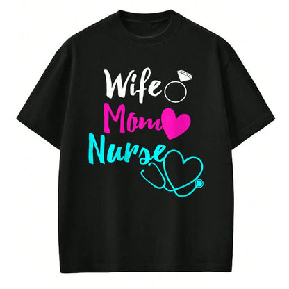 Funny Nurse Shirt, Nurse Unisex T-Shirt/Hoodie/Sweatshirt HLT00 - Wife Mom Nurse Womens RN LPN Mothers Day Gift For Nurses T-Shirt