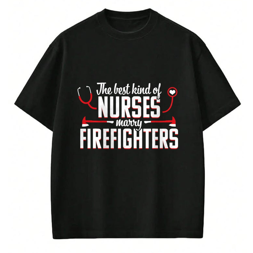 Funny Nurse Shirt, Nurse Unisex T-Shirt/Hoodie/Sweatshirt HLT00 - Nurse Life Fire Wife Funny Best Firefighter Nursing T-Shirt