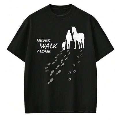Best Horse Lover Shirt , Funny Horse UnisexT-Shirt/Hoodie/Sweatshirt HLT00 - Dog horse - never walk alone - horse fan dog lover T-Shirt