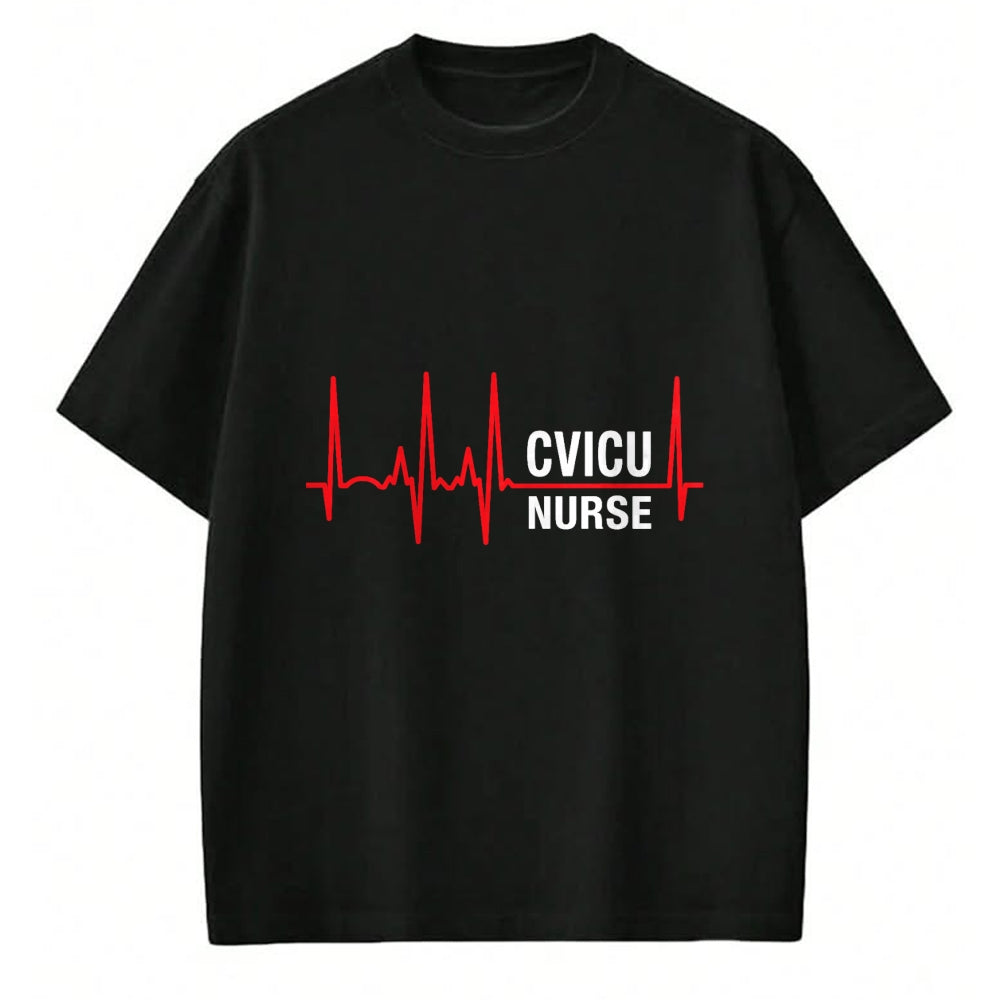 Funny Nurse Shirt, Nurse Unisex T-Shirt/Hoodie/Sweatshirt HLT00 - CVICU Nurse Cardiovascular ICU Nurse Heartbeat T-Shirt