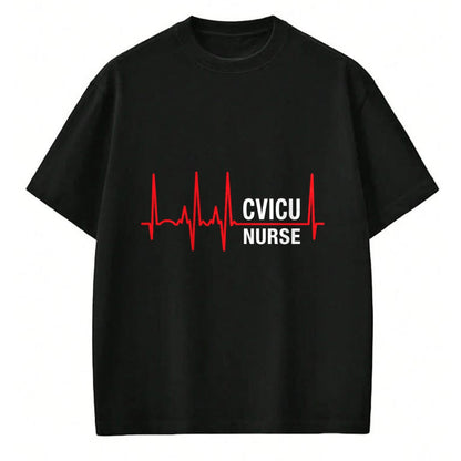 Funny Nurse Shirt, Nurse Unisex T-Shirt/Hoodie/Sweatshirt HLT00 - CVICU Nurse Cardiovascular ICU Nurse Heartbeat T-Shirt