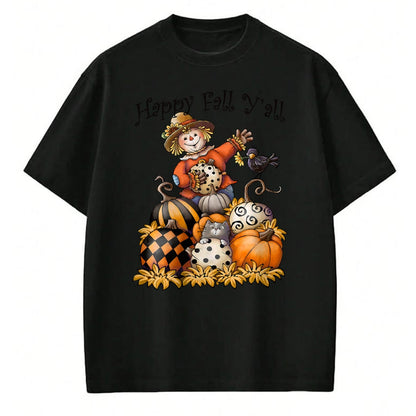 Best Thanksgiving Family Shirt , Funny Thanksgiving UnisexT-Shirt/Hoodie/Sweatshirt HLT00 - Scarecrow Happy Fall Y'all Pumpkin Thanksgiving Halloween T-Shirt