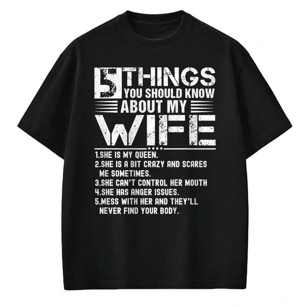 Best Wife Shirt, Wife and Husband Unisex T-Shirt/Hoodie/Sweatshirt HLT00 - 5 Things You Should Know About My Wife (On Back) husband T-Shirt