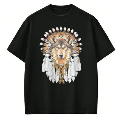 Native American T-Shirts, Vintage Native American Unisex T-Shirt/Hoodie/Sweatshirt HLT00 - Native American Wolf Feather