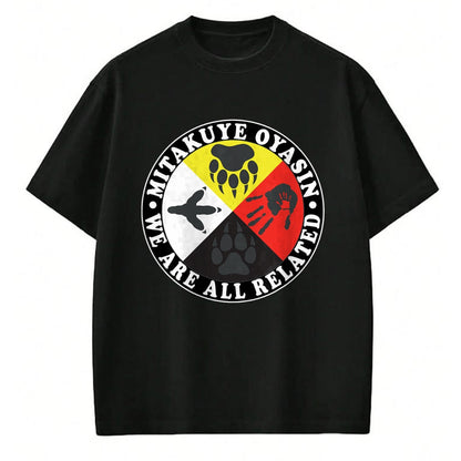 Native American T-Shirts, Vintage Native American Unisex T-Shirt/Hoodie/Sweatshirt HLT00 - Native American Medicine Wheel Mitakuye Oyasin